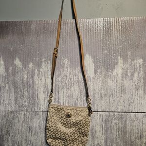 Tommy Hilfiger Beige and Brown Crossbody Bag